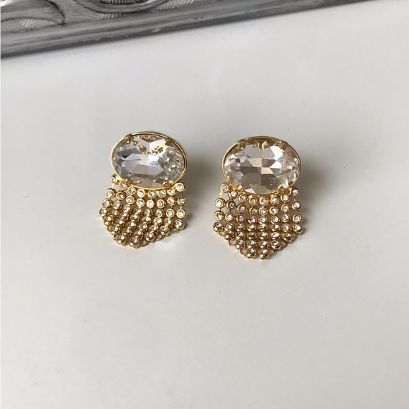 vintage Jewelry - Vintage Gold Mesh Dangle Clip On Earrings